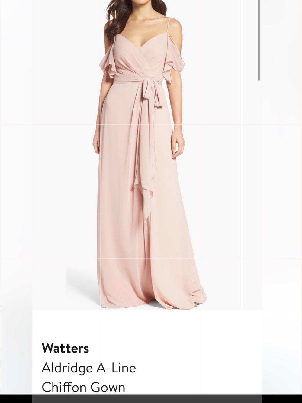 Watters Blush Chiffon Gown